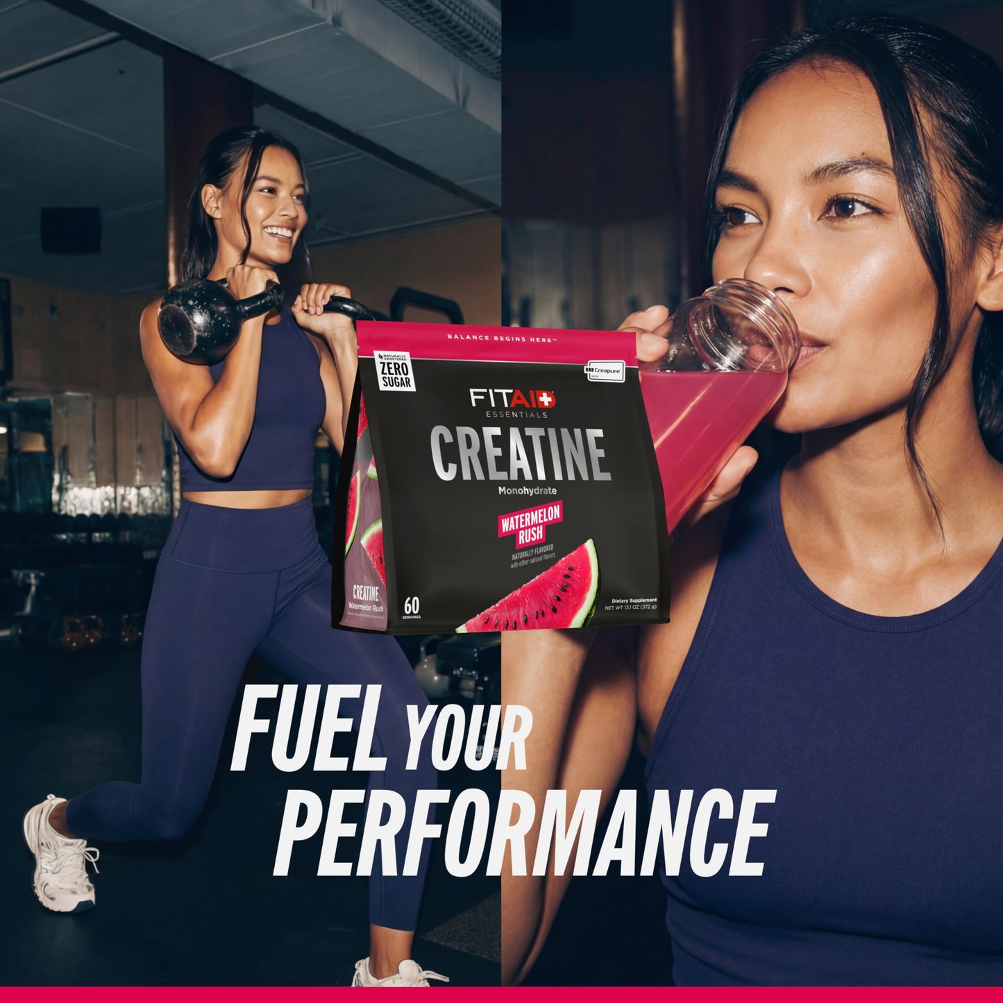 LIFEAID FITAID Creatine CreaPure Watermelon Rush Powder 0.22 Ounce