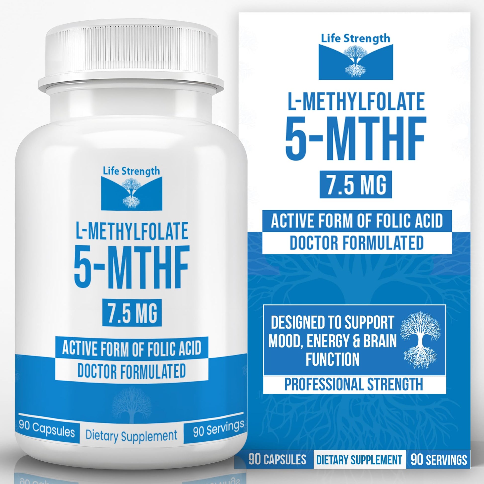 LifeStrength L-Methylfolate 7.5mg Capsules, 90 Capsules