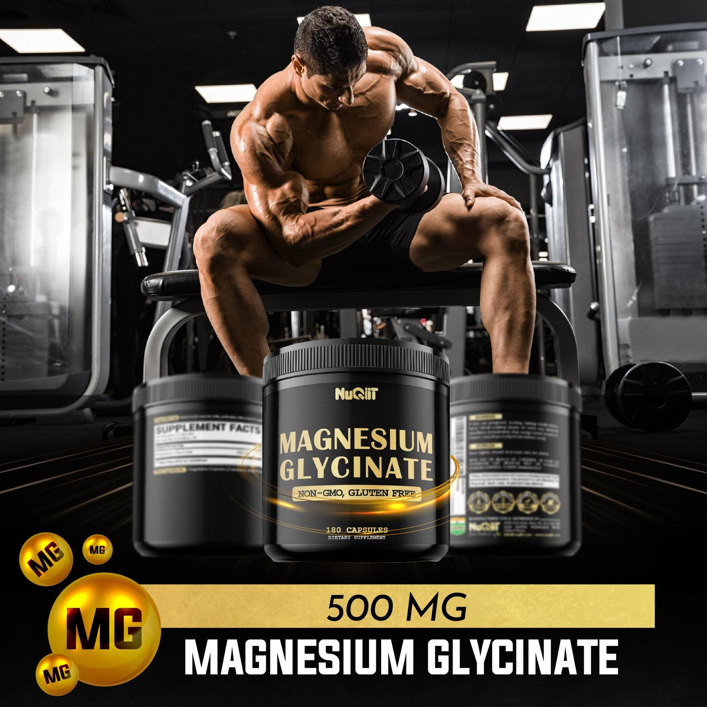 NUQIIT Magnesium Glycinate Capsules, 180 Count