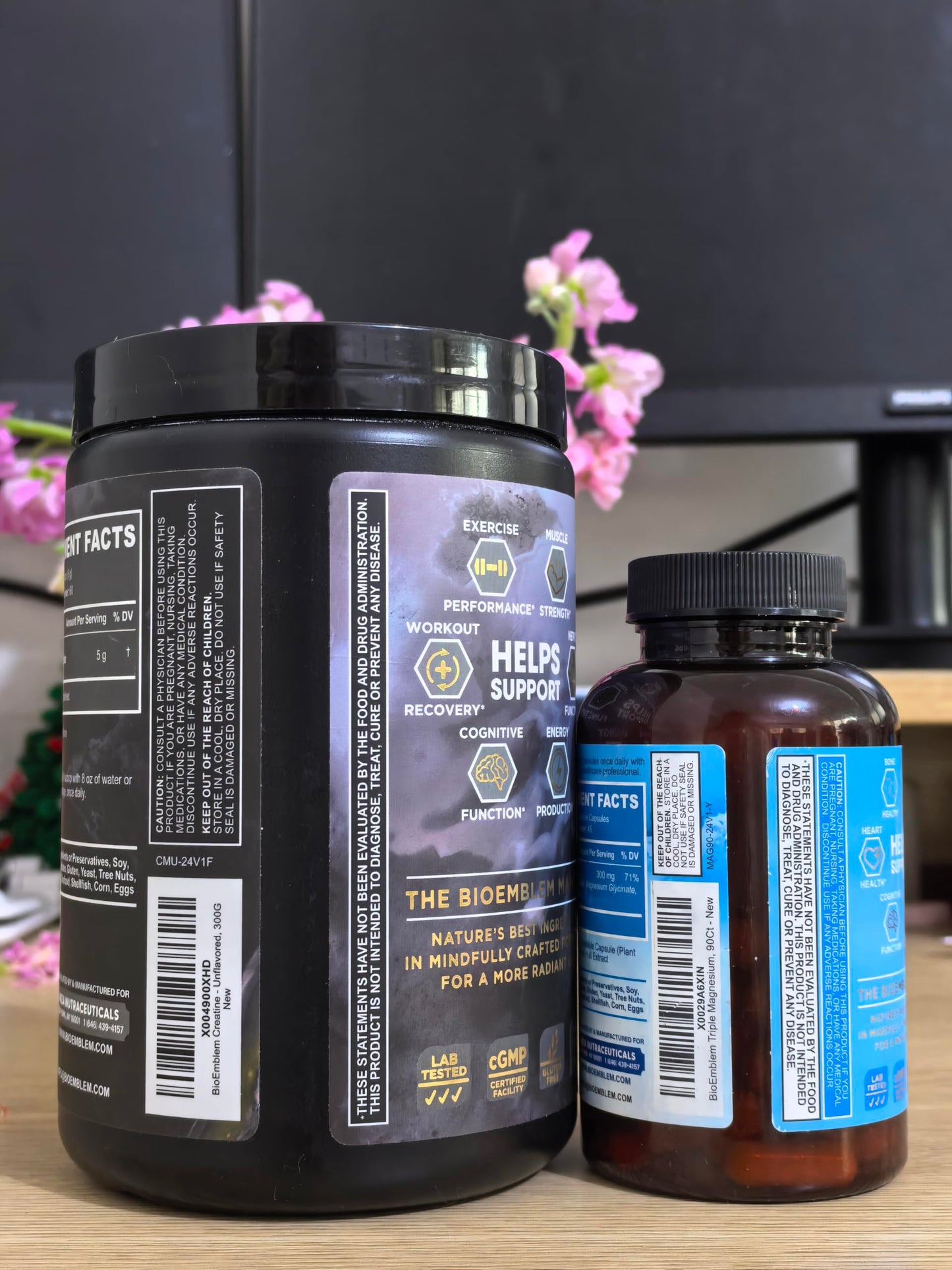 BioEmblem Triple Magnesium Complex and Creatine Monohydrate Powder 150