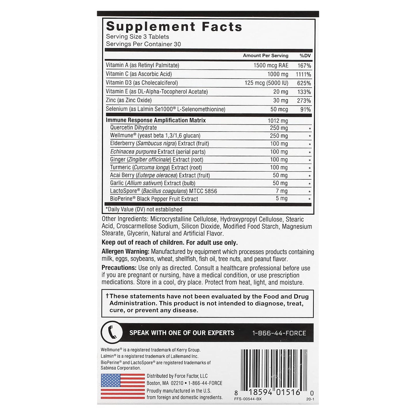 Force Factor Immunity Immune Support Booster with Elderberry and 1000mg Vitamin C, Plus Vitamin D, Zinc, Probiotics, Quercetin, Antioxidants, and Echinacea, 90 Tablets