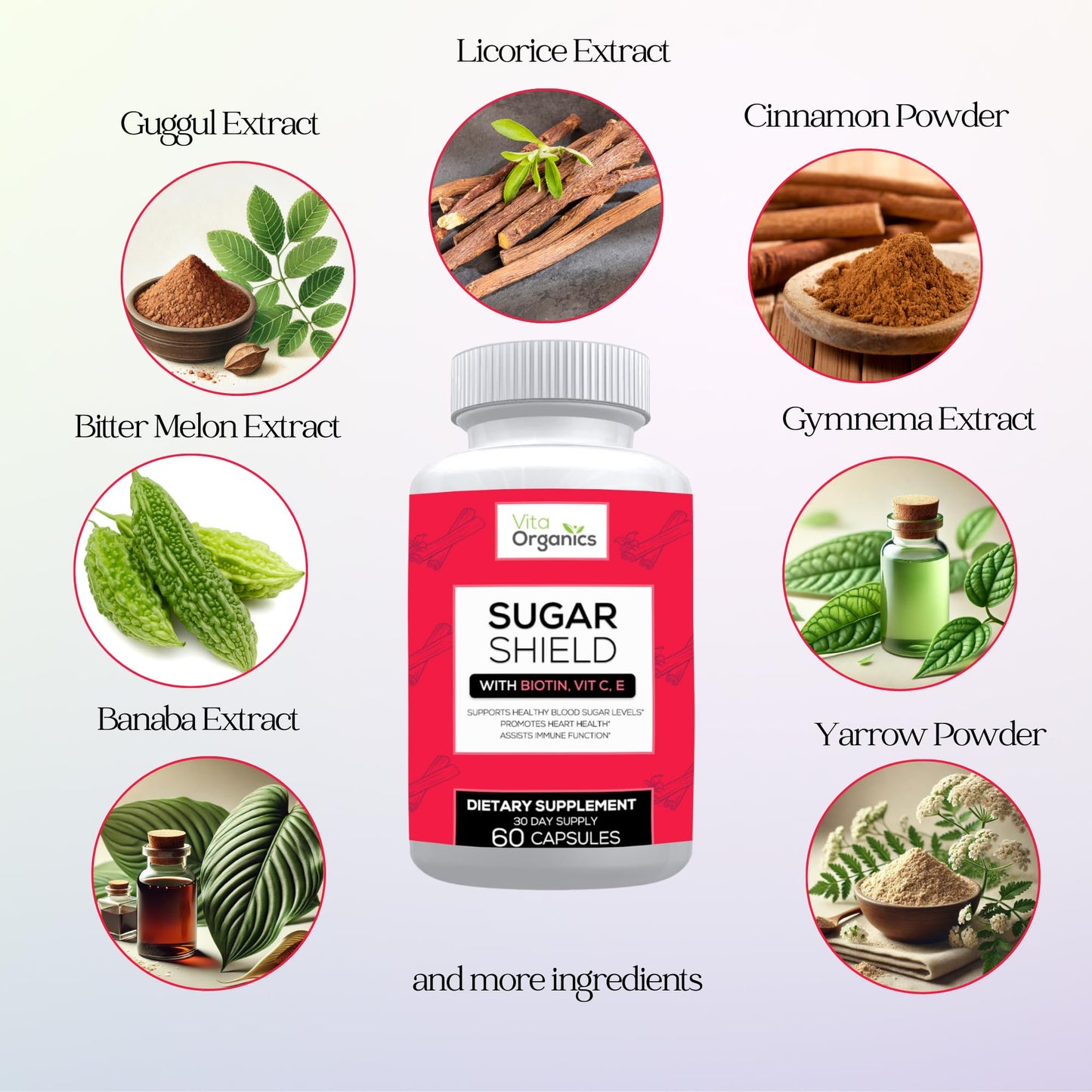 Vita Organics Sugar Shield Veggie Capsules, 360 Capsules