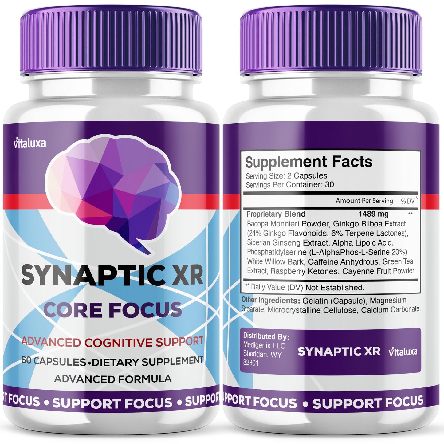 Vitaluxa Synaptic XR Core Focus Capsules, 120 Capsules