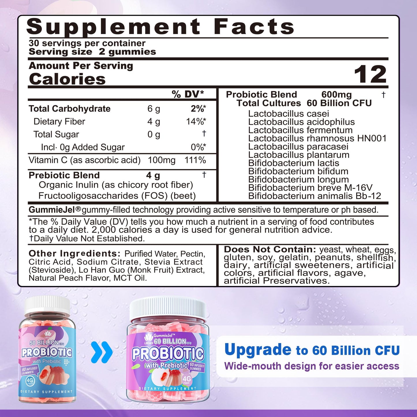 EnvyDeal Probiotic Gummies 60 Count