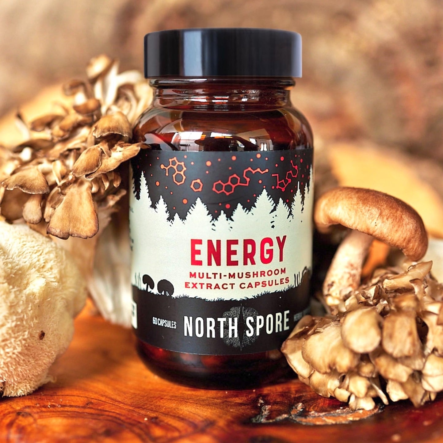 North Spore Organic Energy Mushroom Supplement Capsule 1 Count