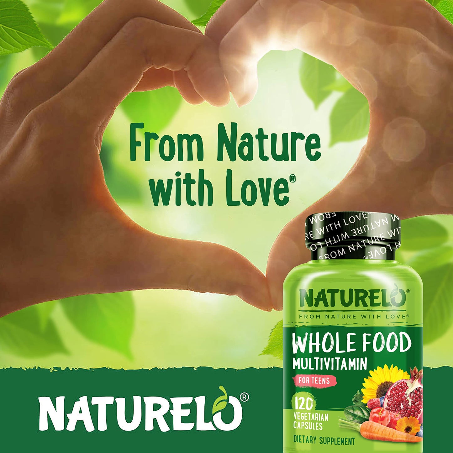 NATURELO Multivitamins for Teenage Girls/Boys Capsules 120 Count