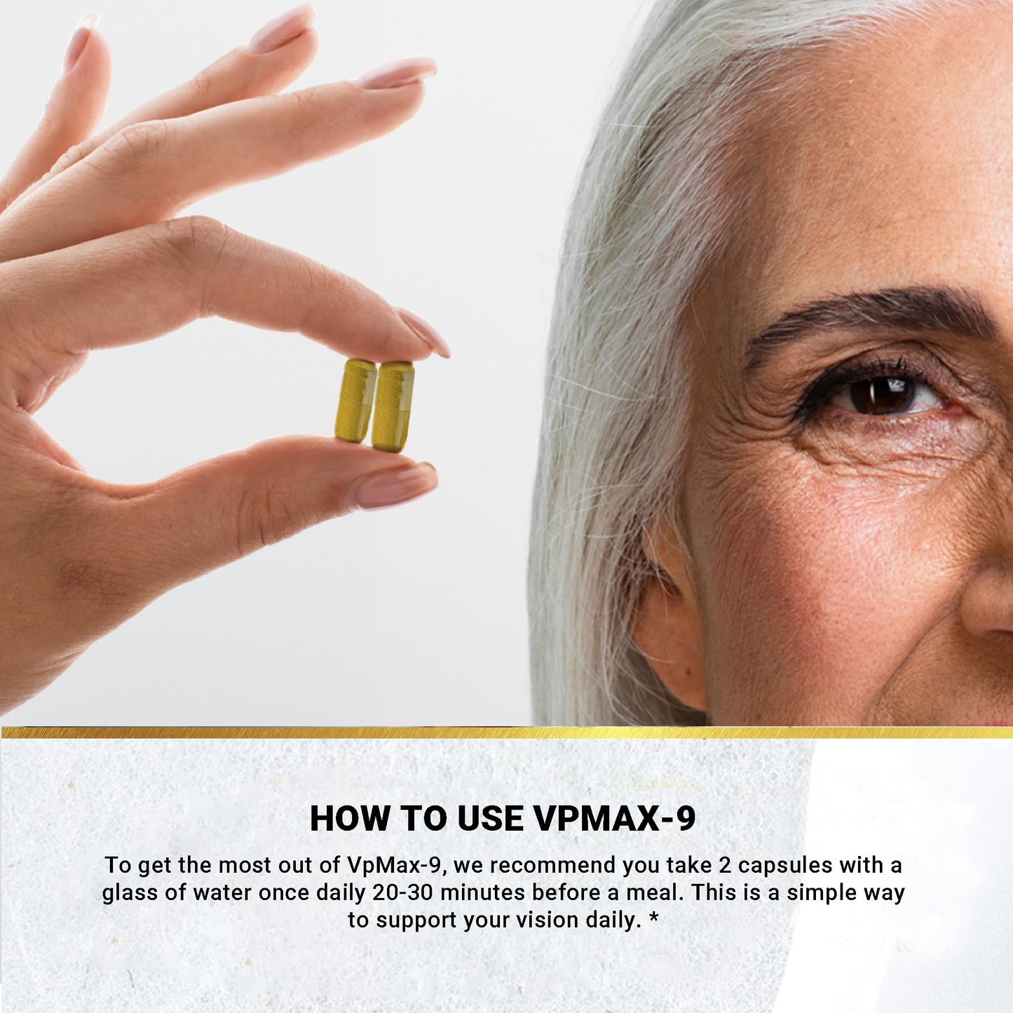 Golden After 50 VpMax-9 Sight Care and Antioxidant Supplement with Eye Vitamins, Lutein, Lycopene and Bilberry Extract, Capsule, 6 Bottles