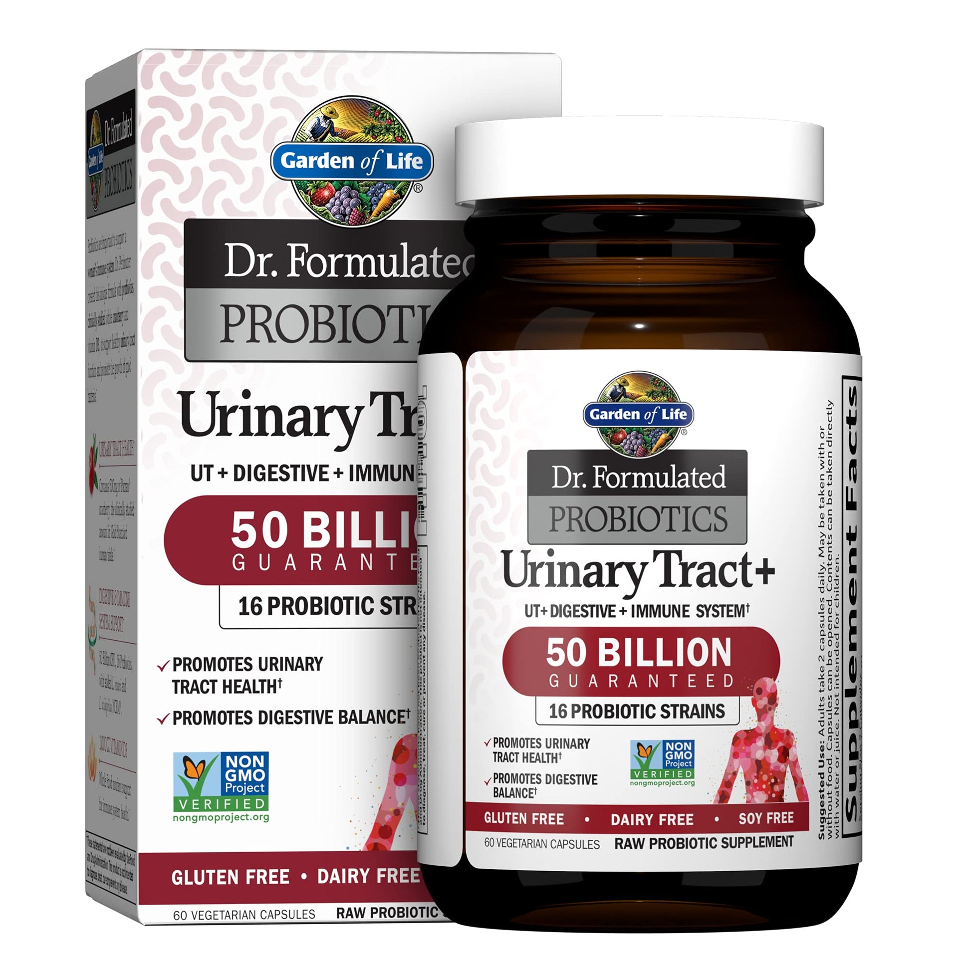 Garden of Life Dr. Formulated Probiotics Urinary Tract+ - 50 Billion CFU Capsules, 60 Count