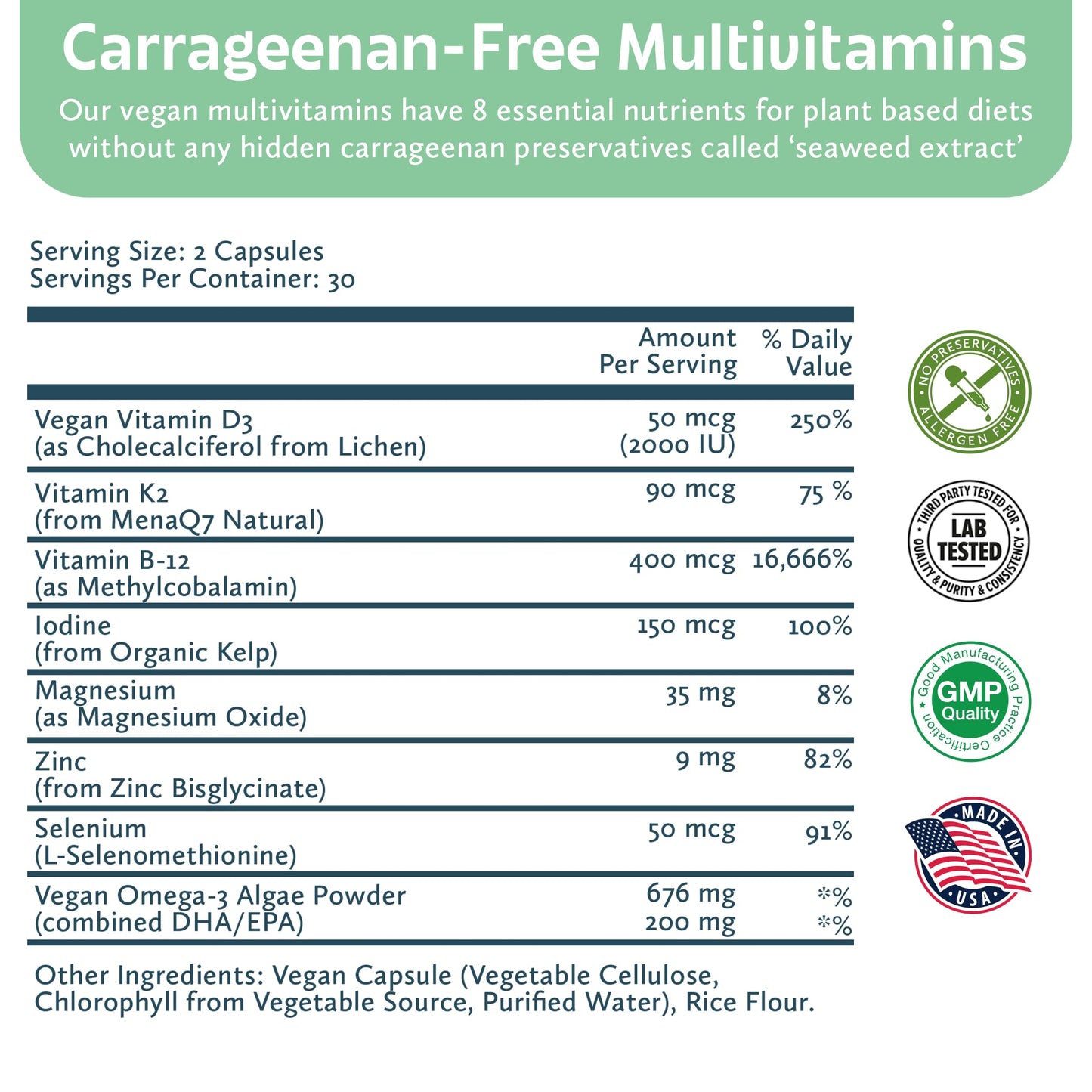 Future Kind Carrageenan-Free Foundations Multivitamin Capsule, 60 Count