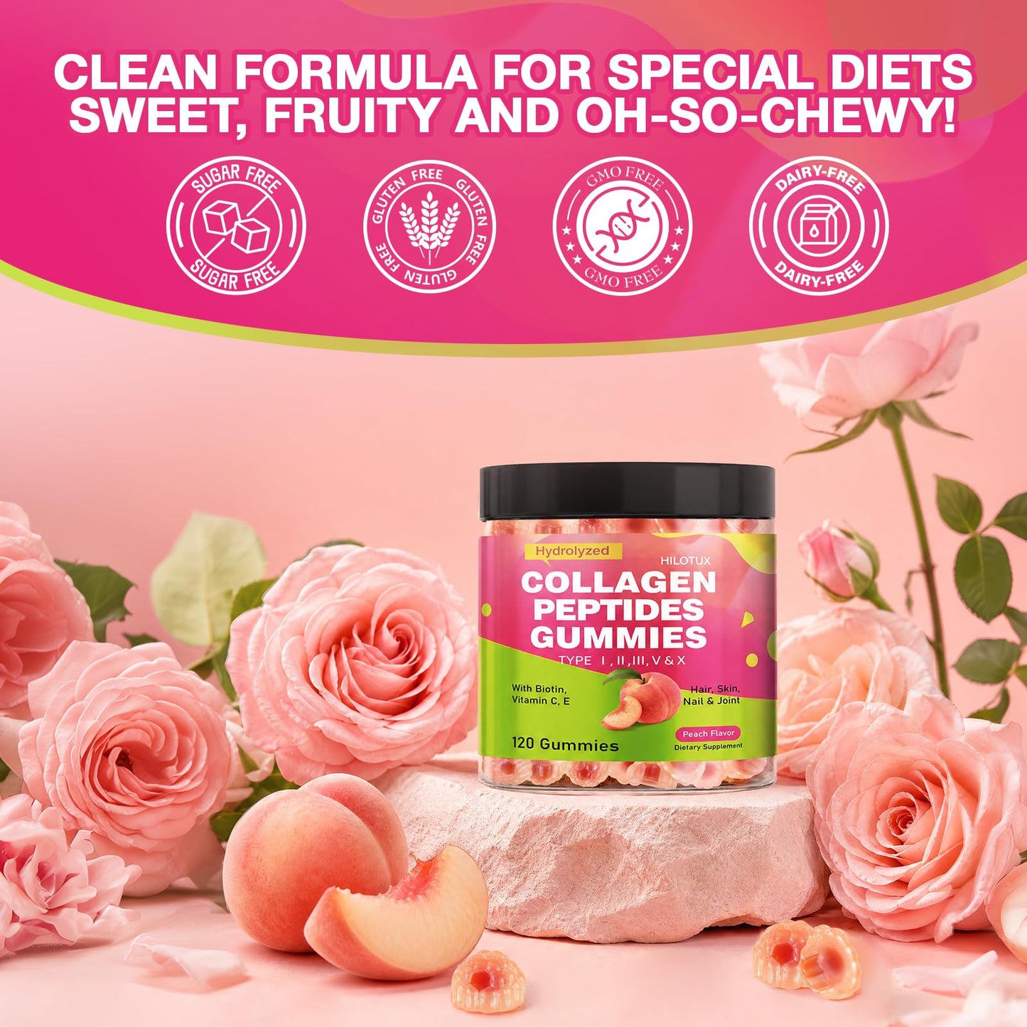 HILOTUX Collagen Gummies 120 Gummies