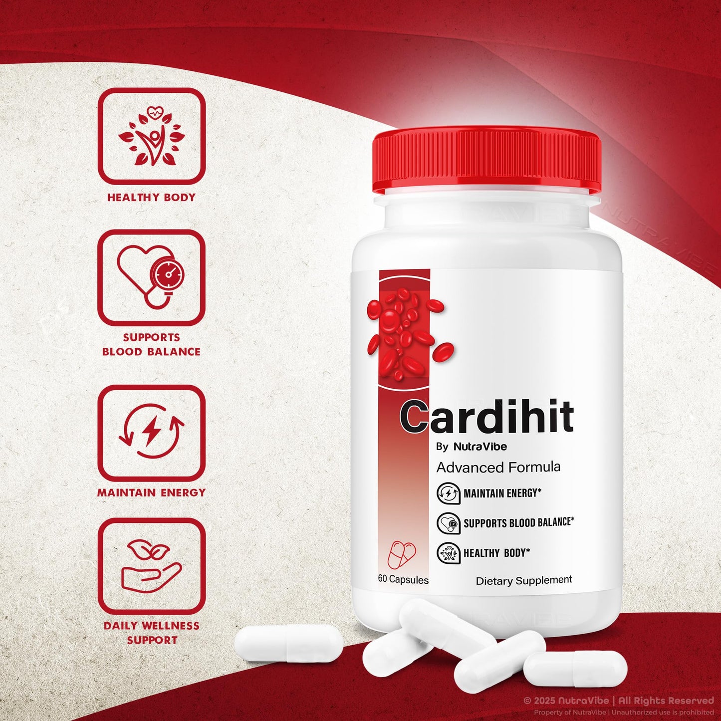 NutraVibe Cardihit Capsules 180 Capsules