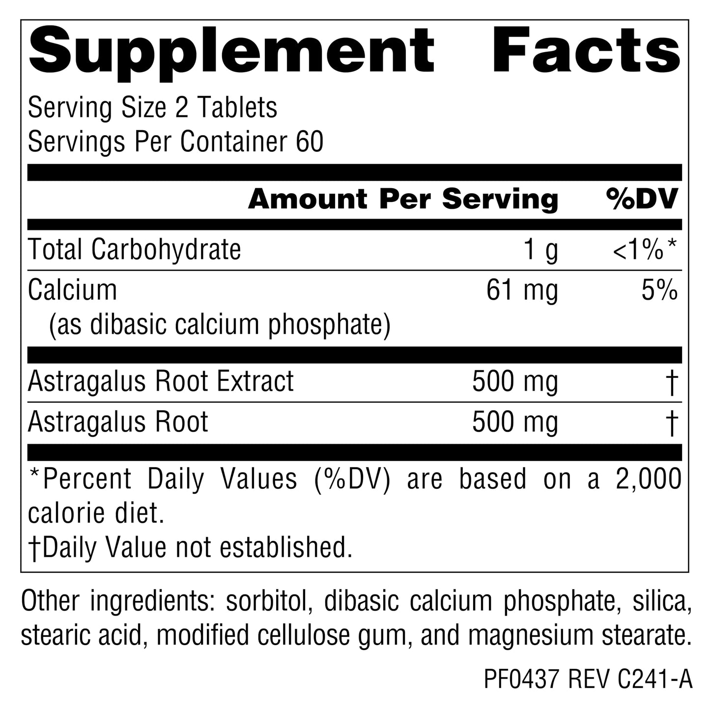 Planetary Herbals Full Spectrum Astragalus Extract 500 mg Tablets, 120 Count