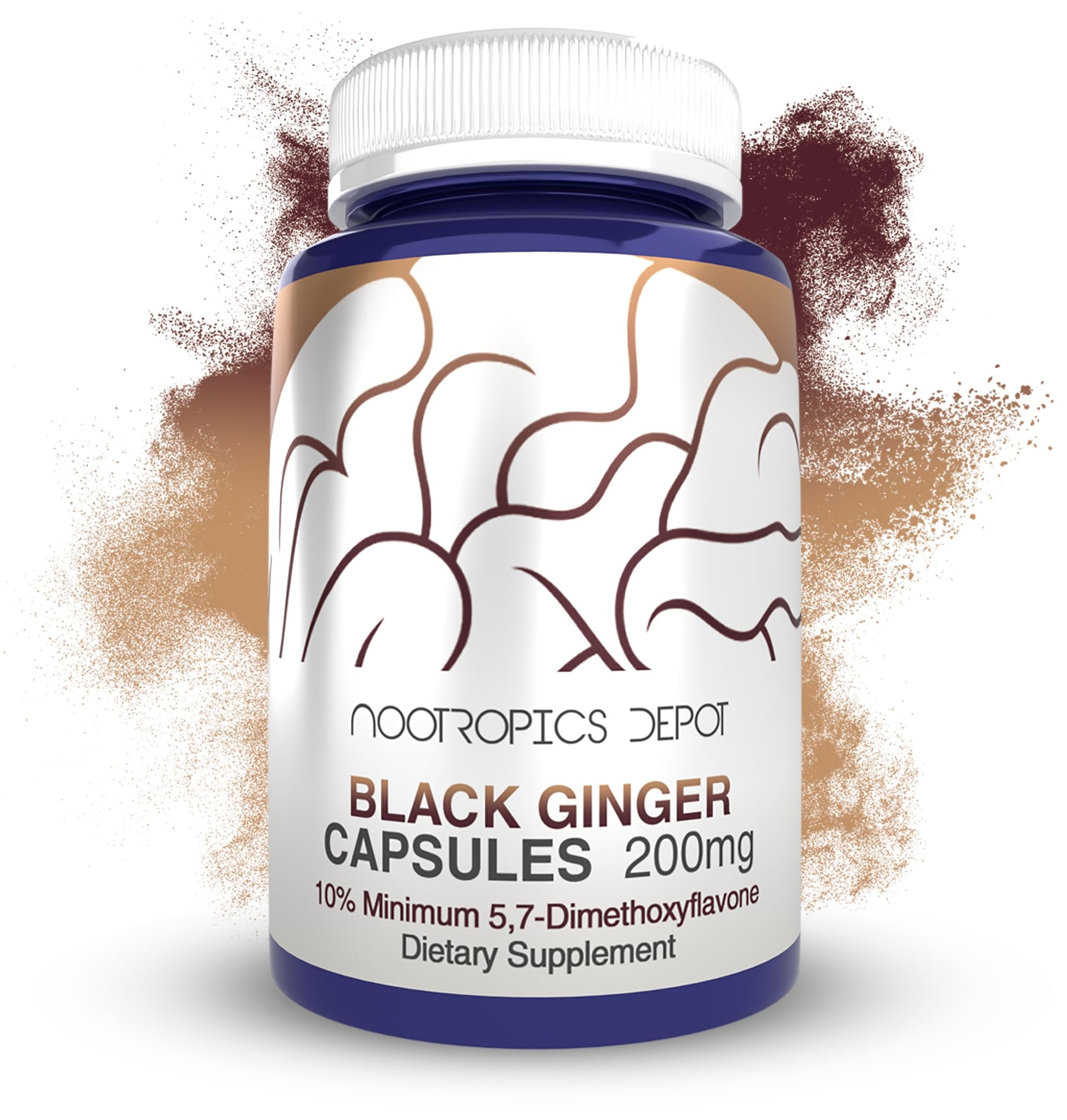 Nootropics Depot Black Ginger Extract Capsules (10% 5,7-dimethoxyflavone), 180 Count
