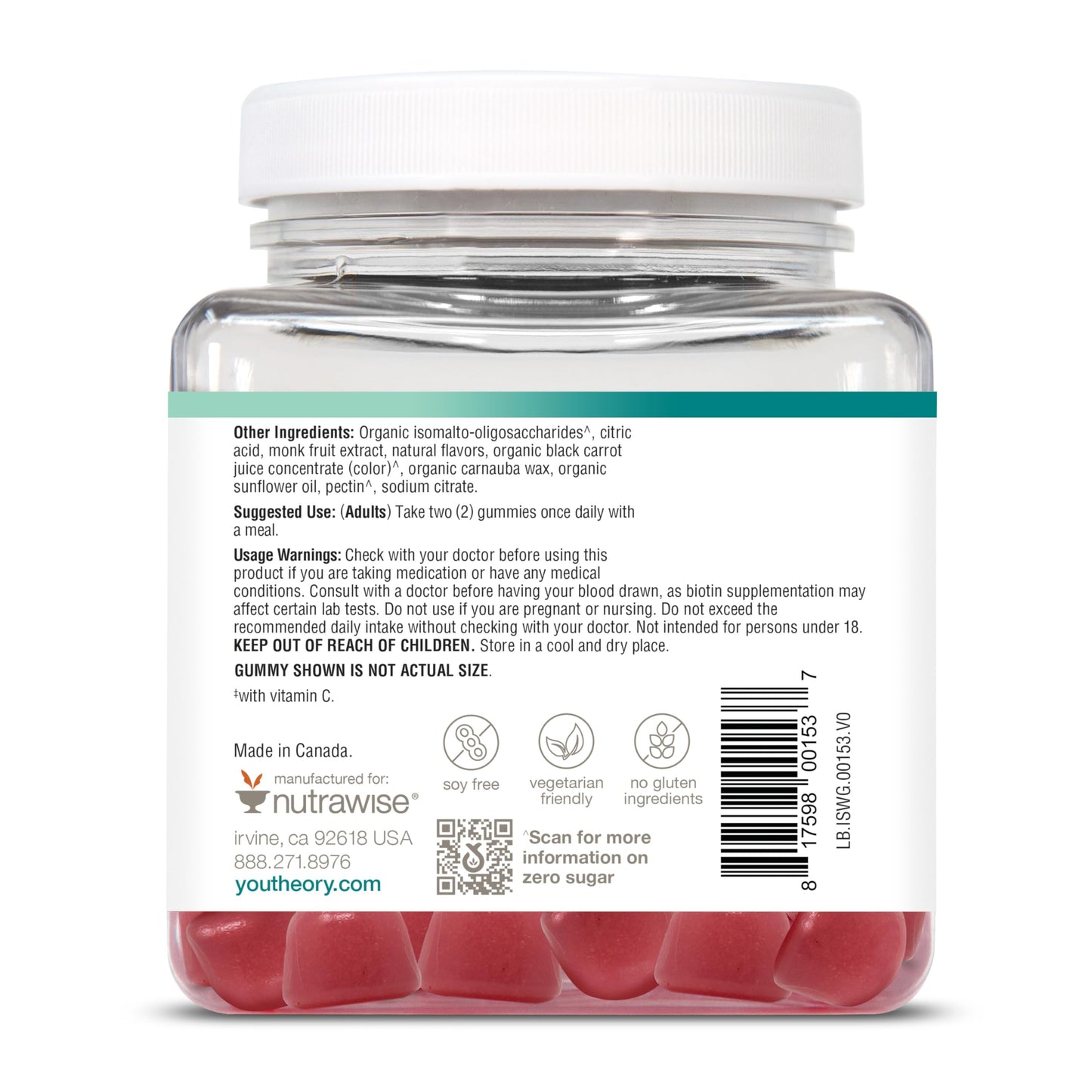 Youtheory Zero Sugar Irish Sea Moss Gummy 90 Count