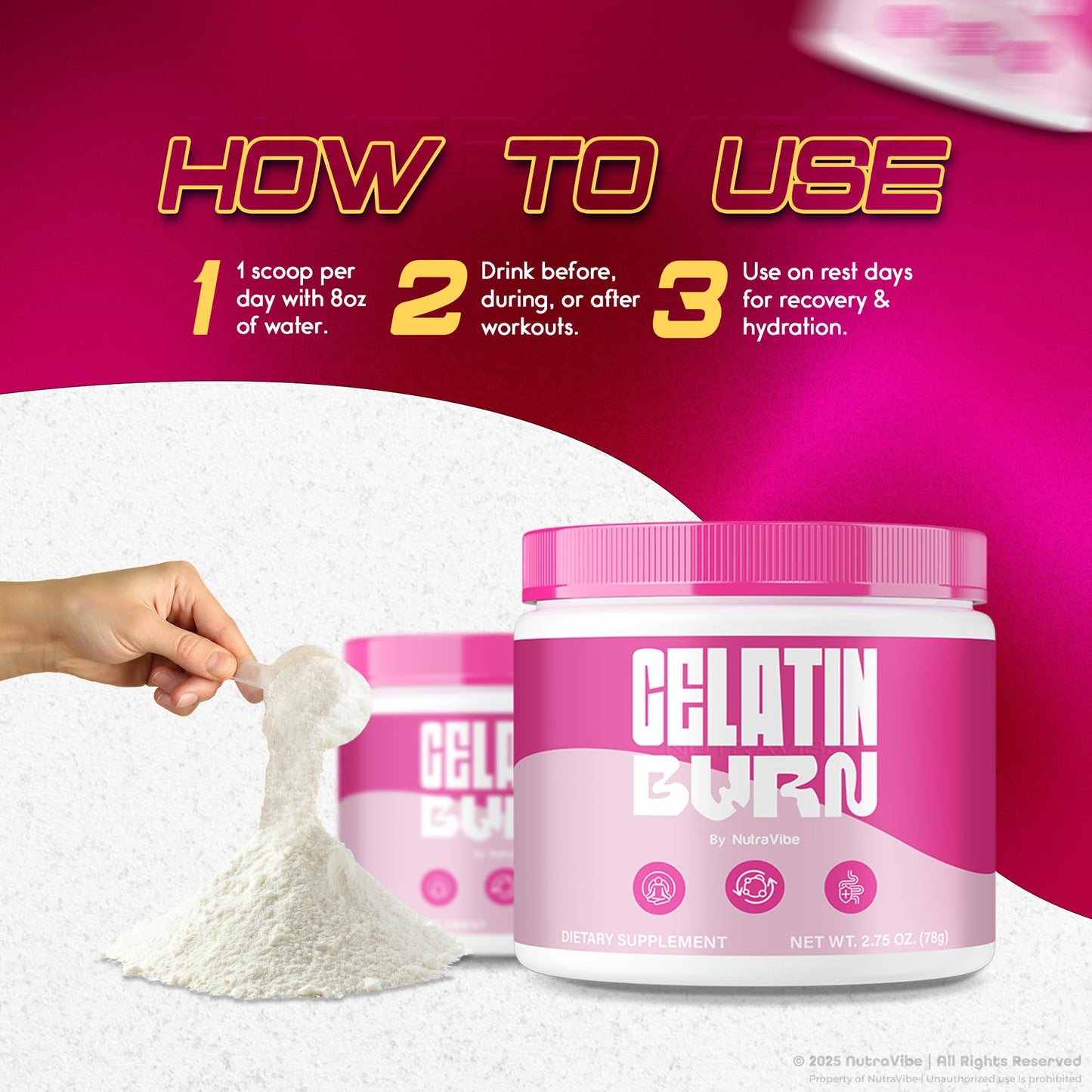 NutraVibe Gelatin Burn Powder 5.5 oz