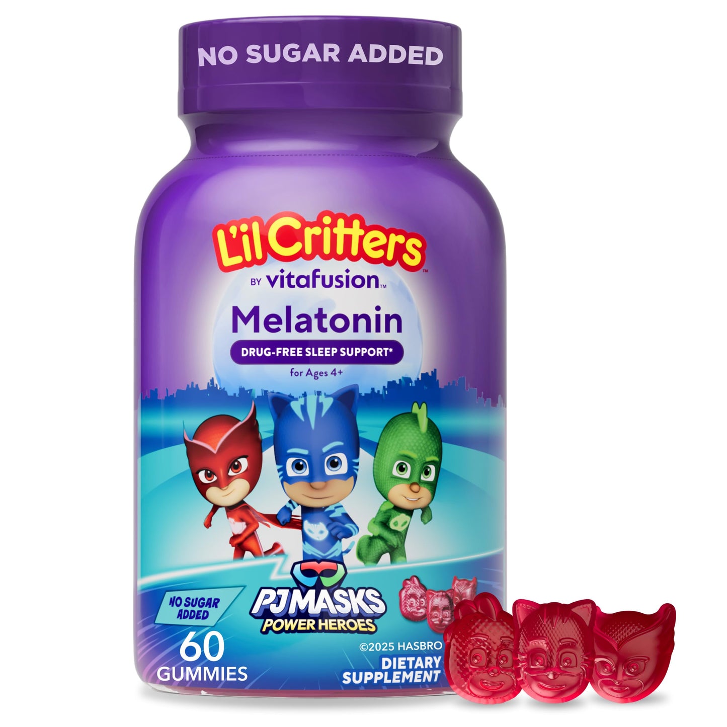 Lil Critters PJ Masks Melatonin Gummies, 60 Count