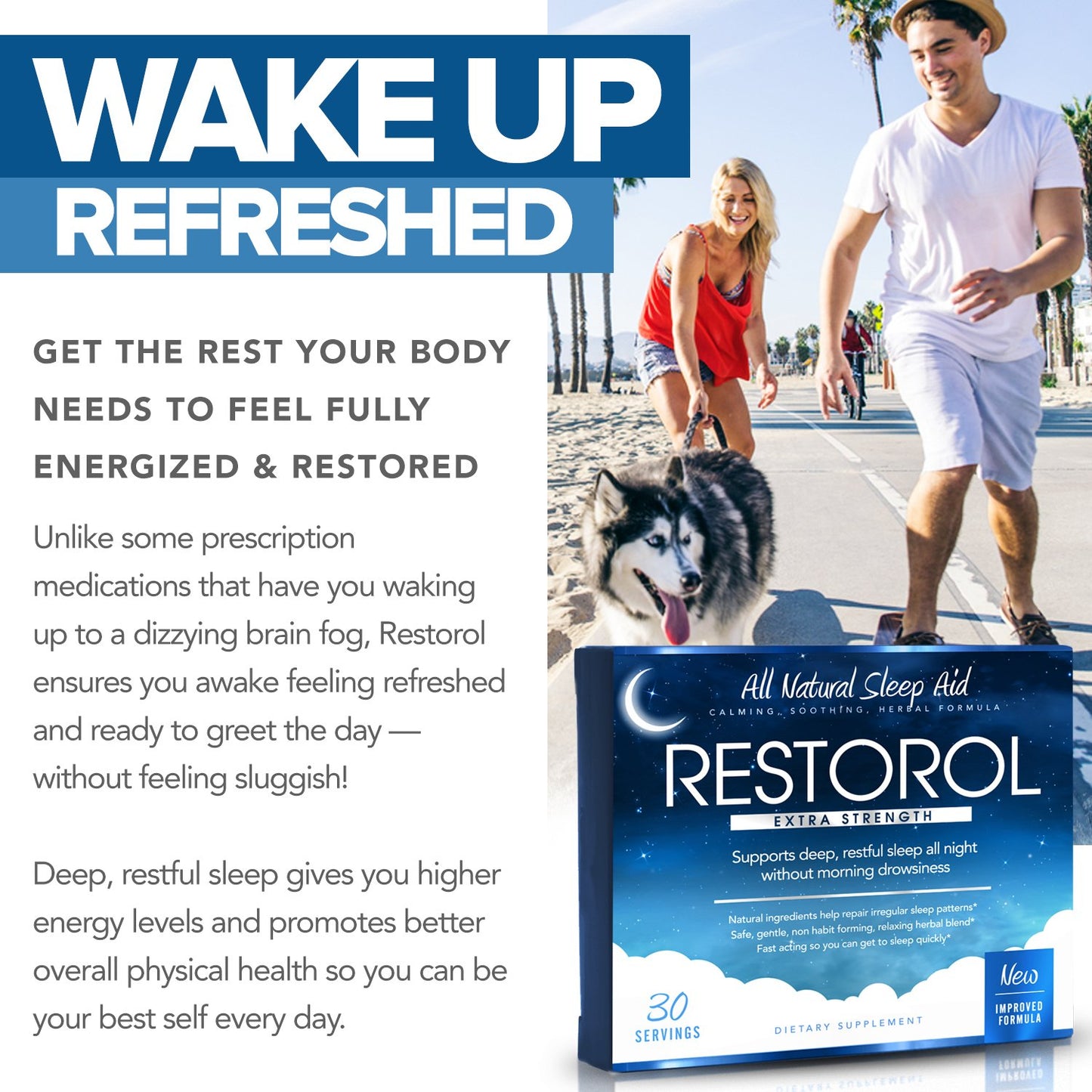Restorol Natural Sleep Aid – Help Sleep Cycle – Get Restful Sleep Tablets, 30