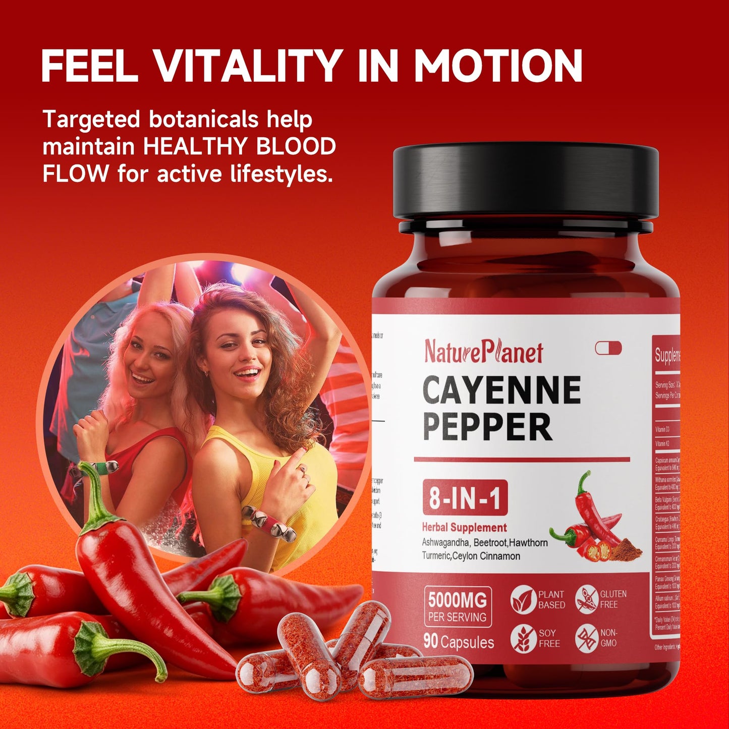 NaturePlanet Cayenne Pepper Capsules 90 Count