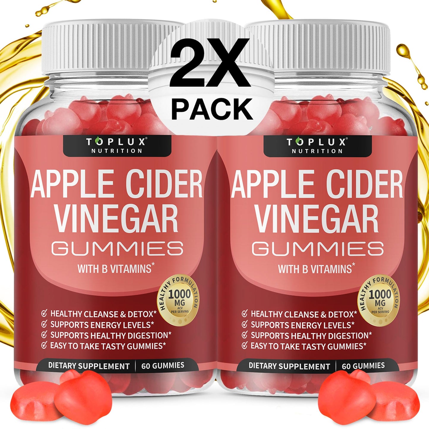 Toplux Apple Cider Vinegar Gummies 60 Count