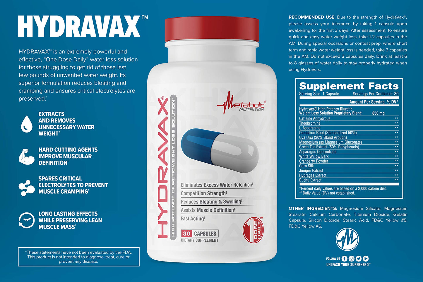 Metabolic Nutrition Hydravax Capsule, 30 Count