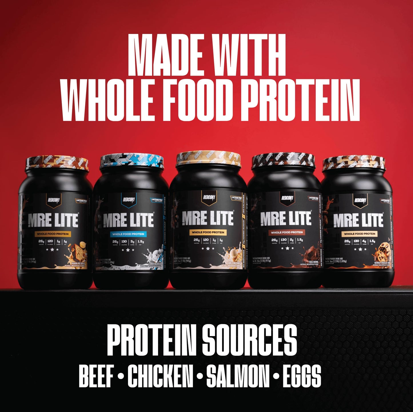 REDCON1 MRE LITE Whole Food Protein Powder (Powder), 30 Servings