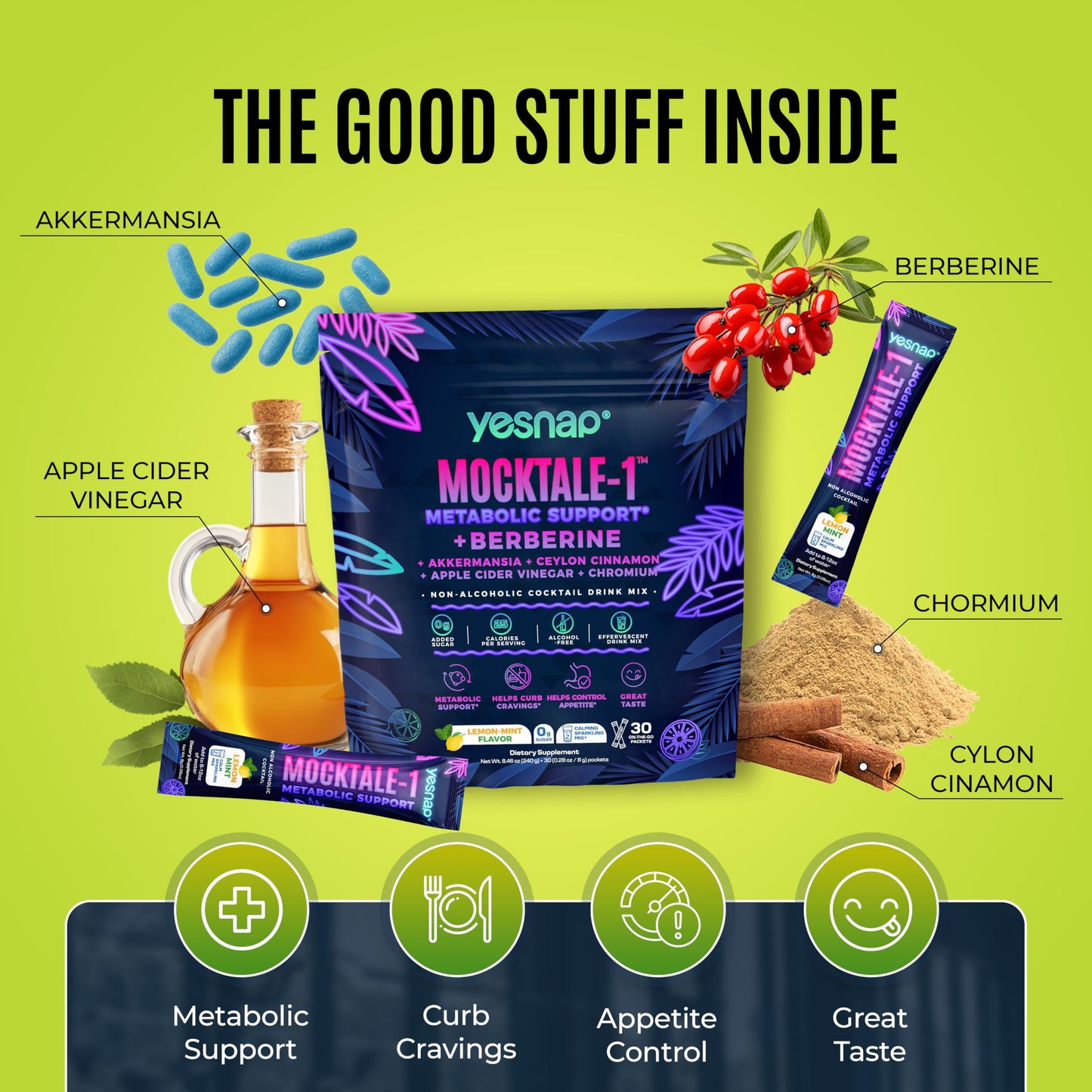 Yesnap MOCKTALE-1 GLP-1 Supplement Powder 10.58 oz