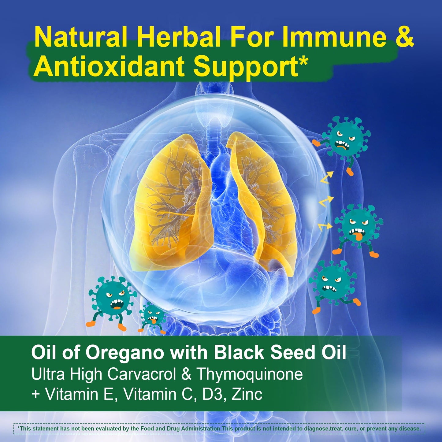 LILICARE Oil of Oregano with Black Seed Oil Gummies, 60 Count