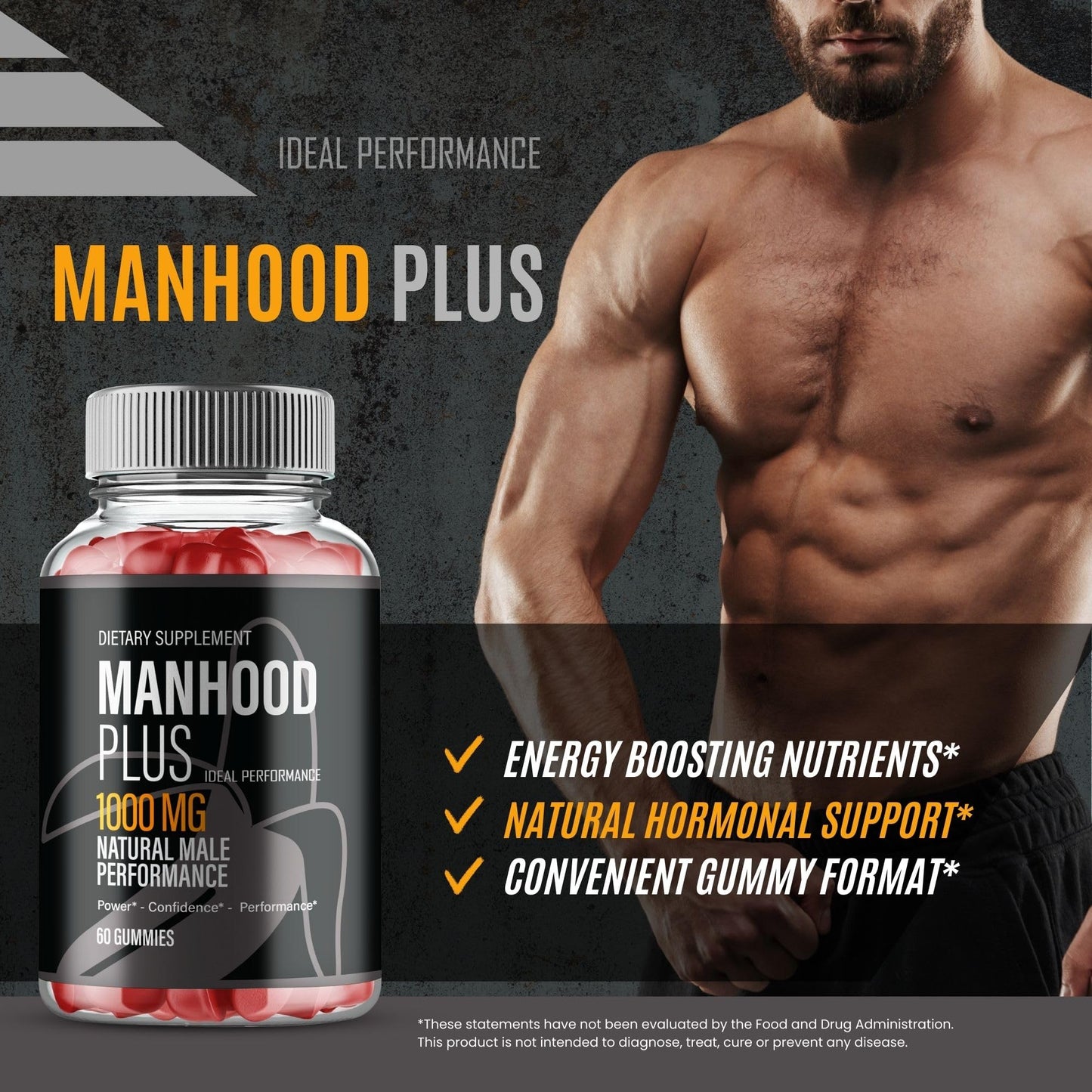 IDEAL PERFORMANCE Manhood Plus Gummies 120 Gummies