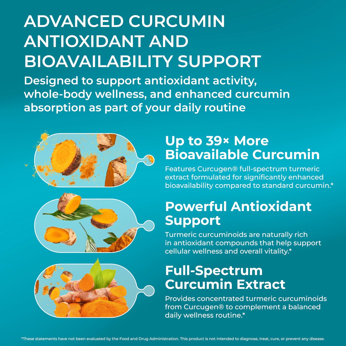 PUREHEALTH RESEARCH Curcumin Extract - High Absorption Turmeric Supplement Capsule, 30 Count