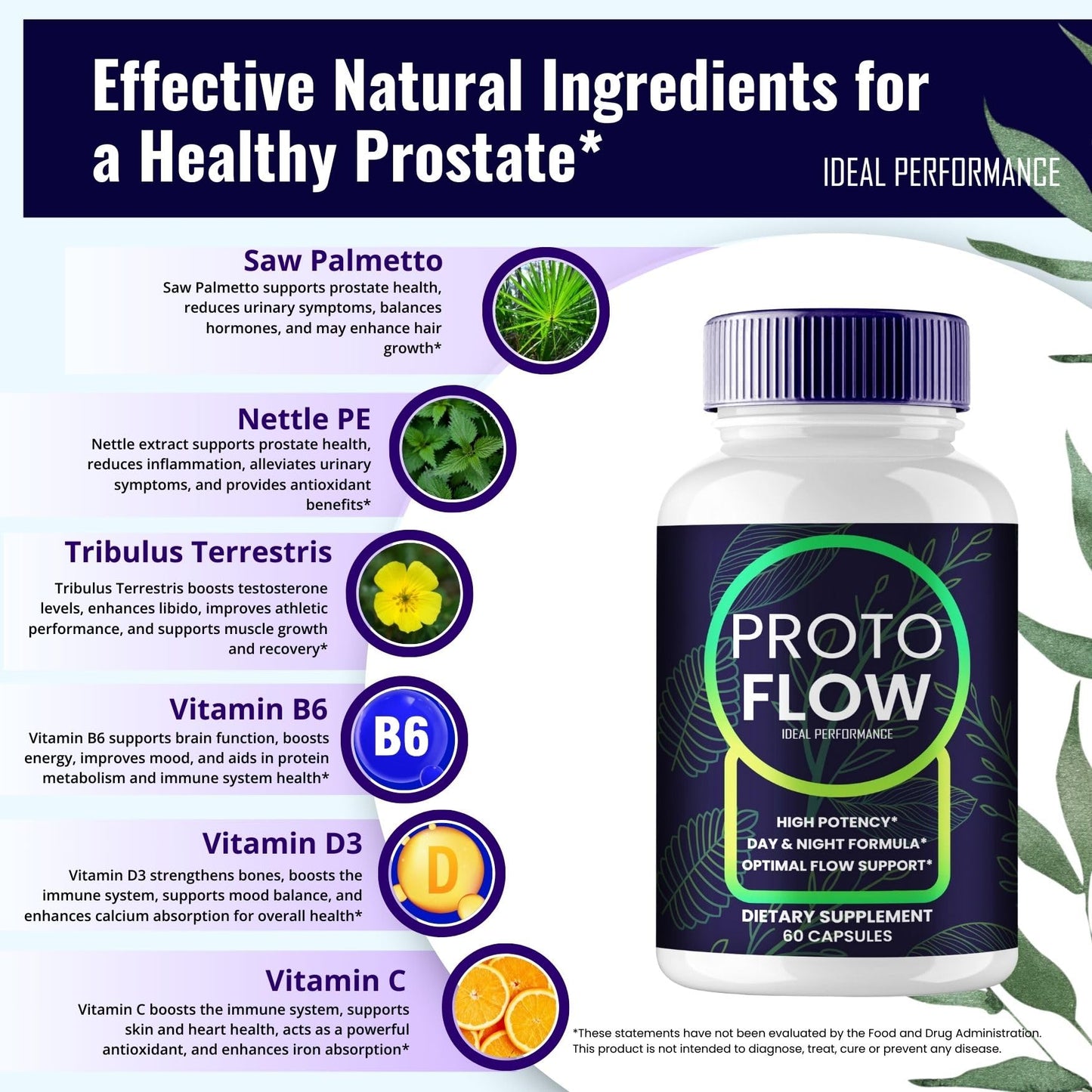 IDEAL PERFORMANCE Proto Flow for Prostate Capsules, 120 Capsules
