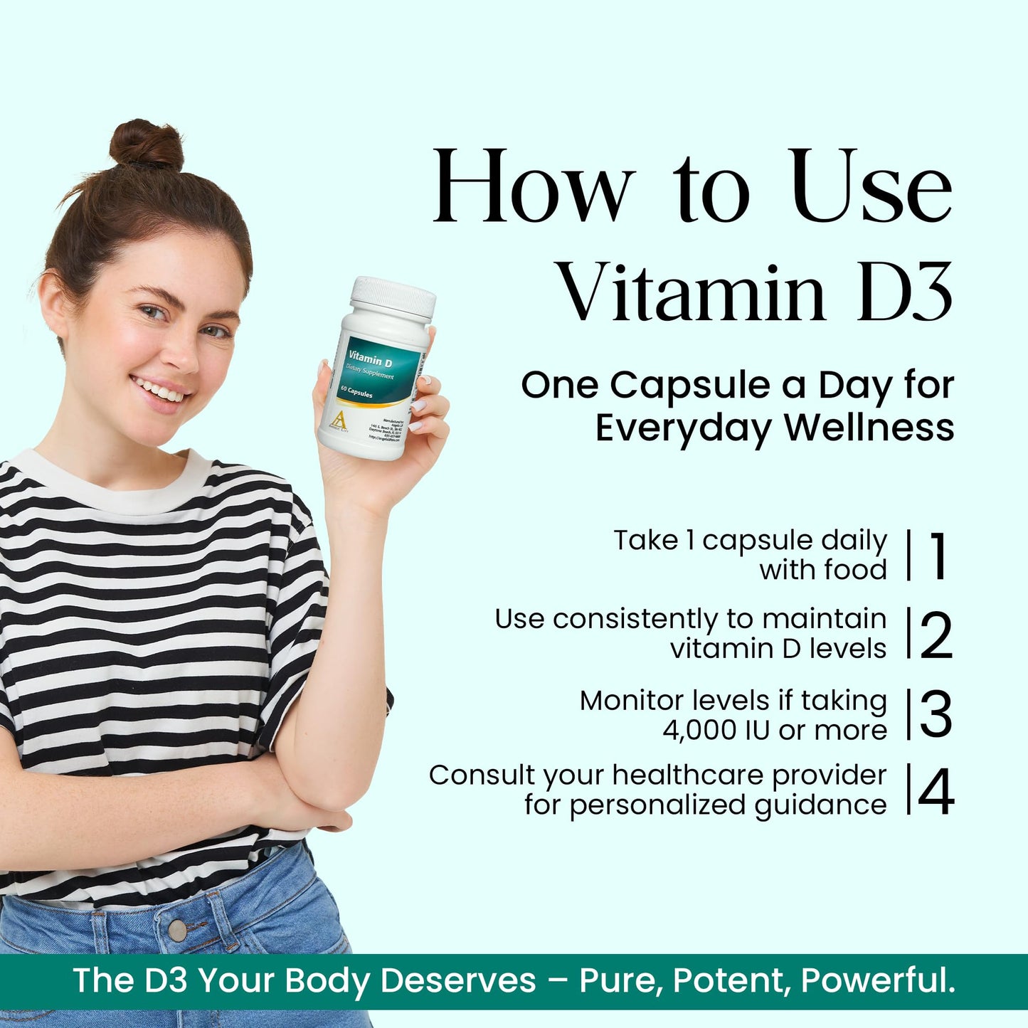 ANGELIC LIFT Vitamin D3 100 mcg (4,000 IU) Capsule 1 Count