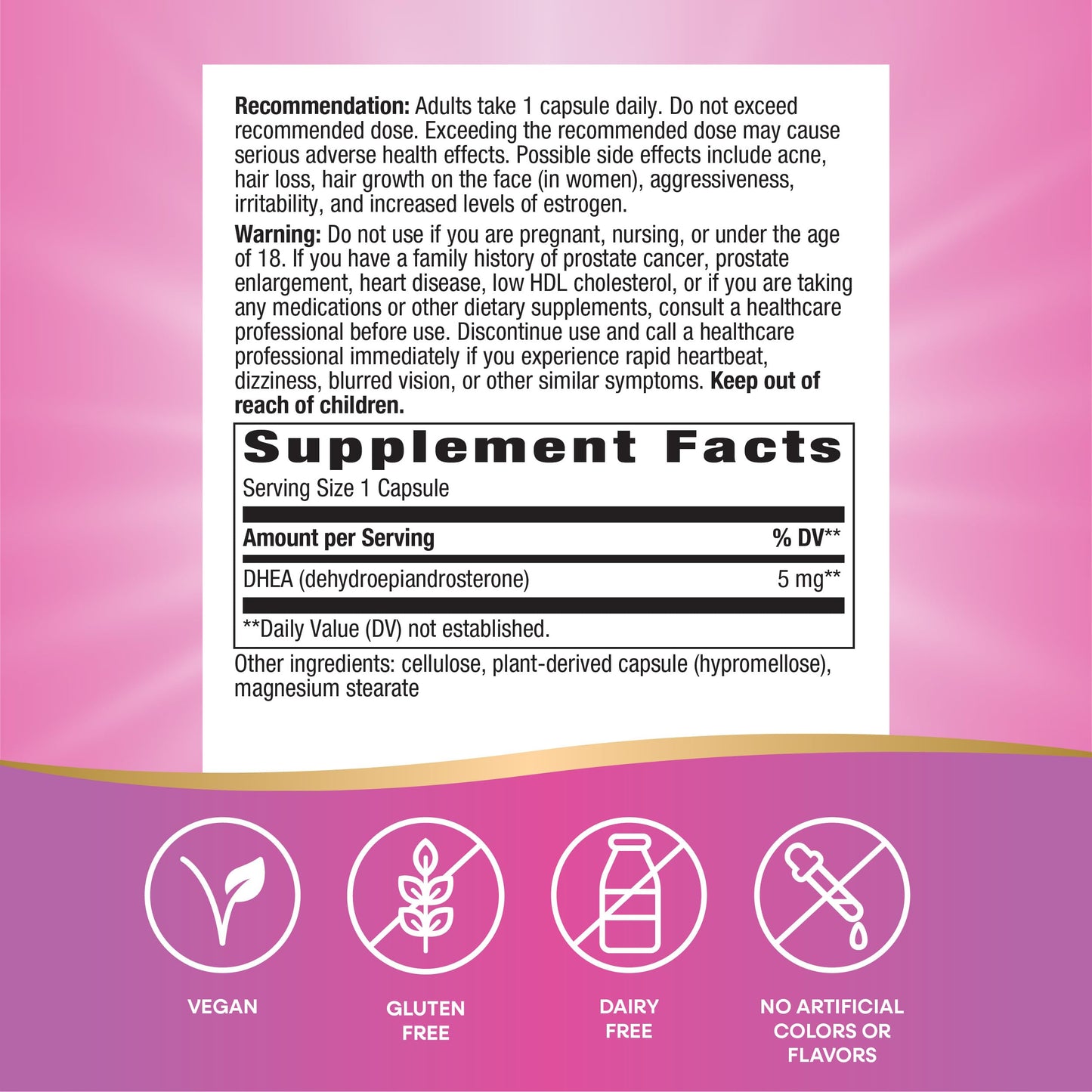 Nature's Way Youthful You DHEA 5 Mg, Supports Healthy Aging & Hormone Production*, No Gluten, 60 Capsules