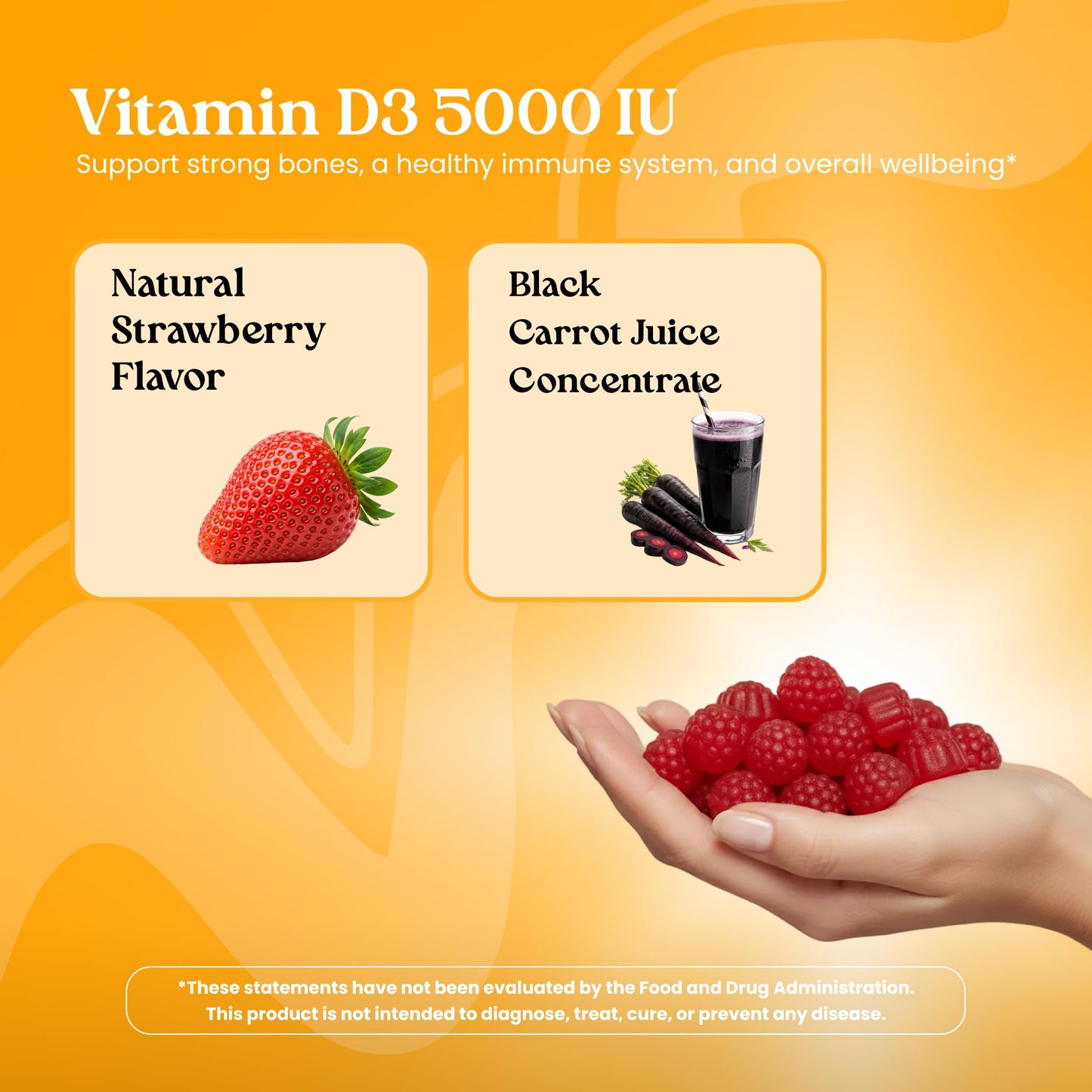 VITA GLOBE Vitamin D3 with Zinc & Echinacea Gummy, Non-GMO, 60 Count