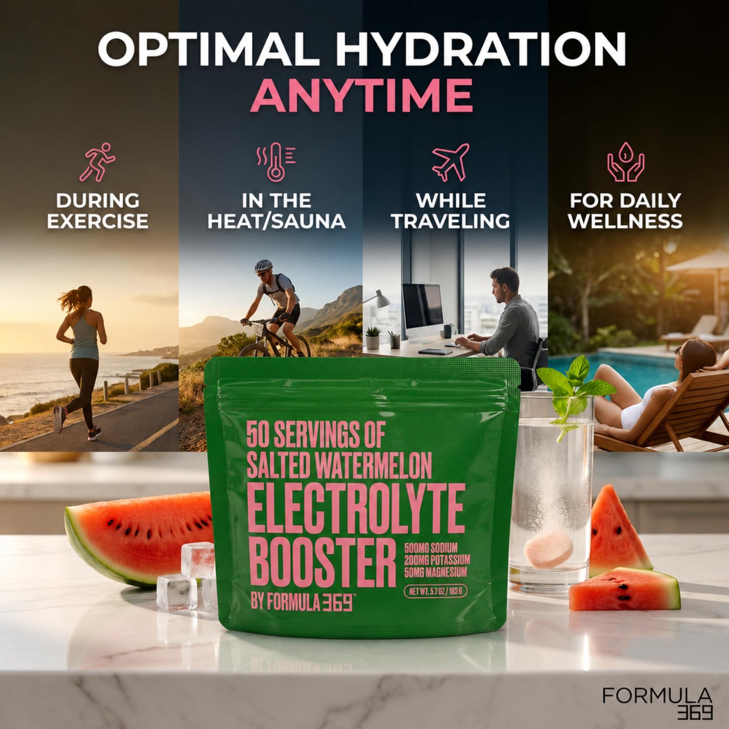 Formula 369 Electrolyte Booster Salty Watermelon Powder 5.75 Ounce