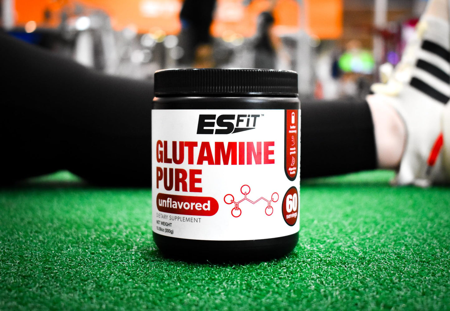 ES FIT Glutamine Powder 5000mg, 60 Servings, 10.58 oz