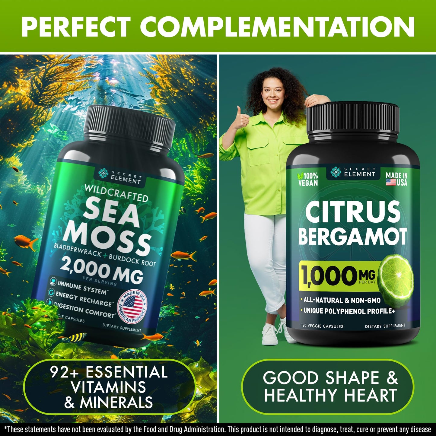 Secret Element Citrus Bergamot & Sea Moss 240 Capsules