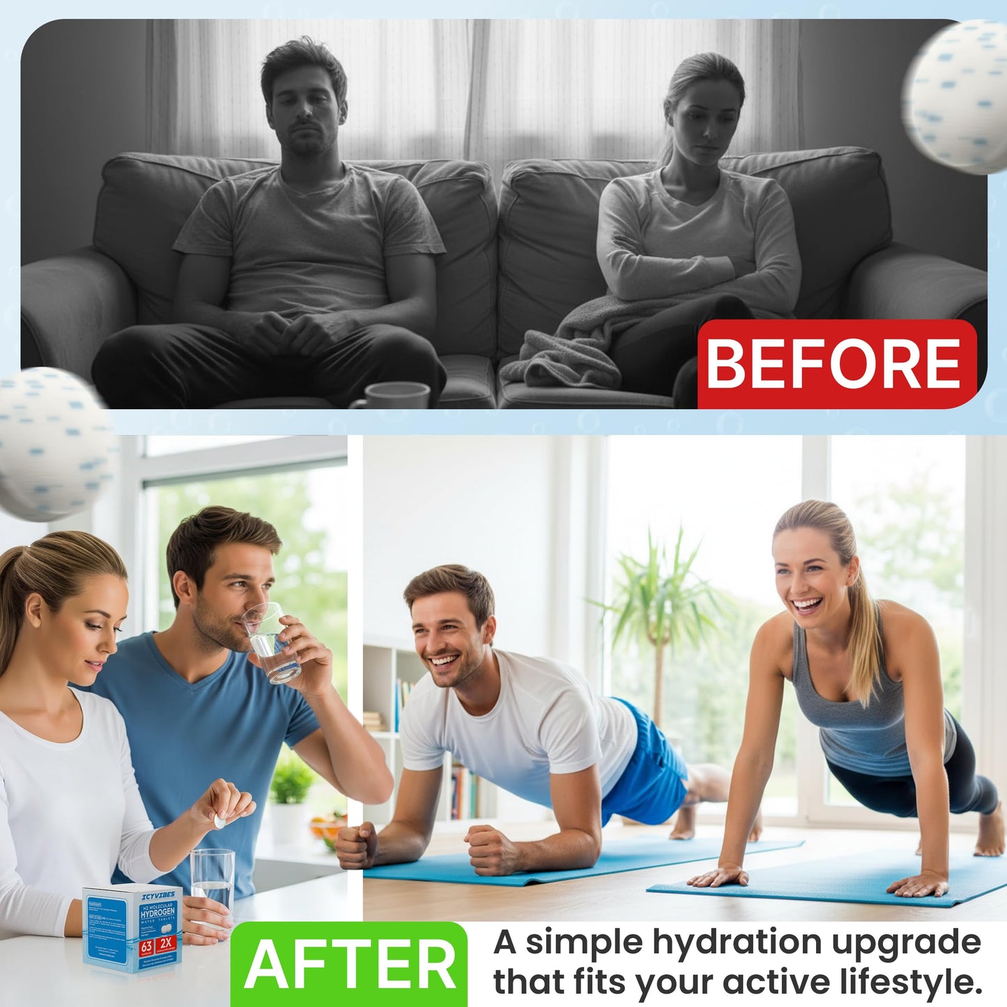 ICYVIBES Mineral Hydrogen Water Tablets with Magnesium, 60 Tablets