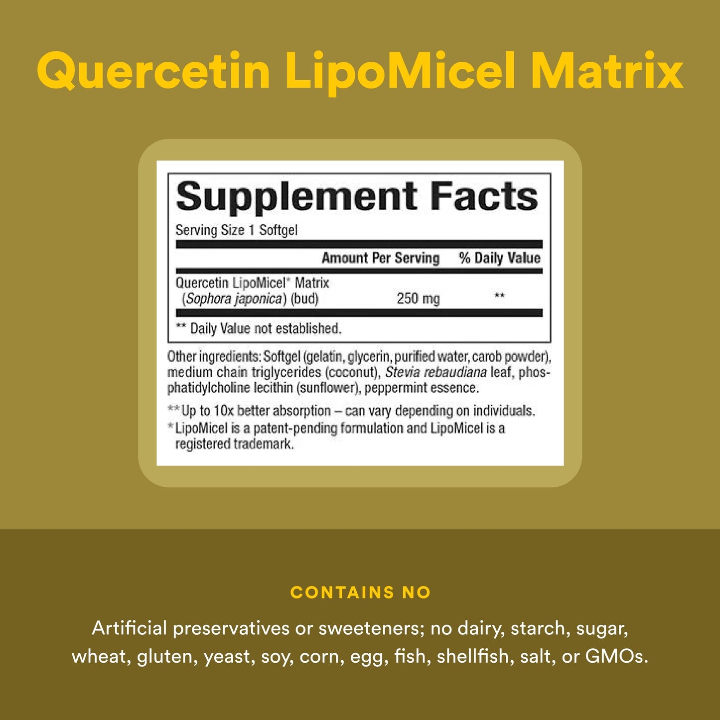 Natural Factors Quercetin LipoMicel Matrix Softgels 30