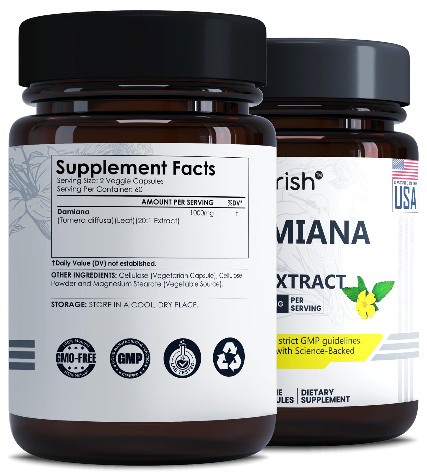 Ayorish Damiana Capsules 1000mg, 120 Count