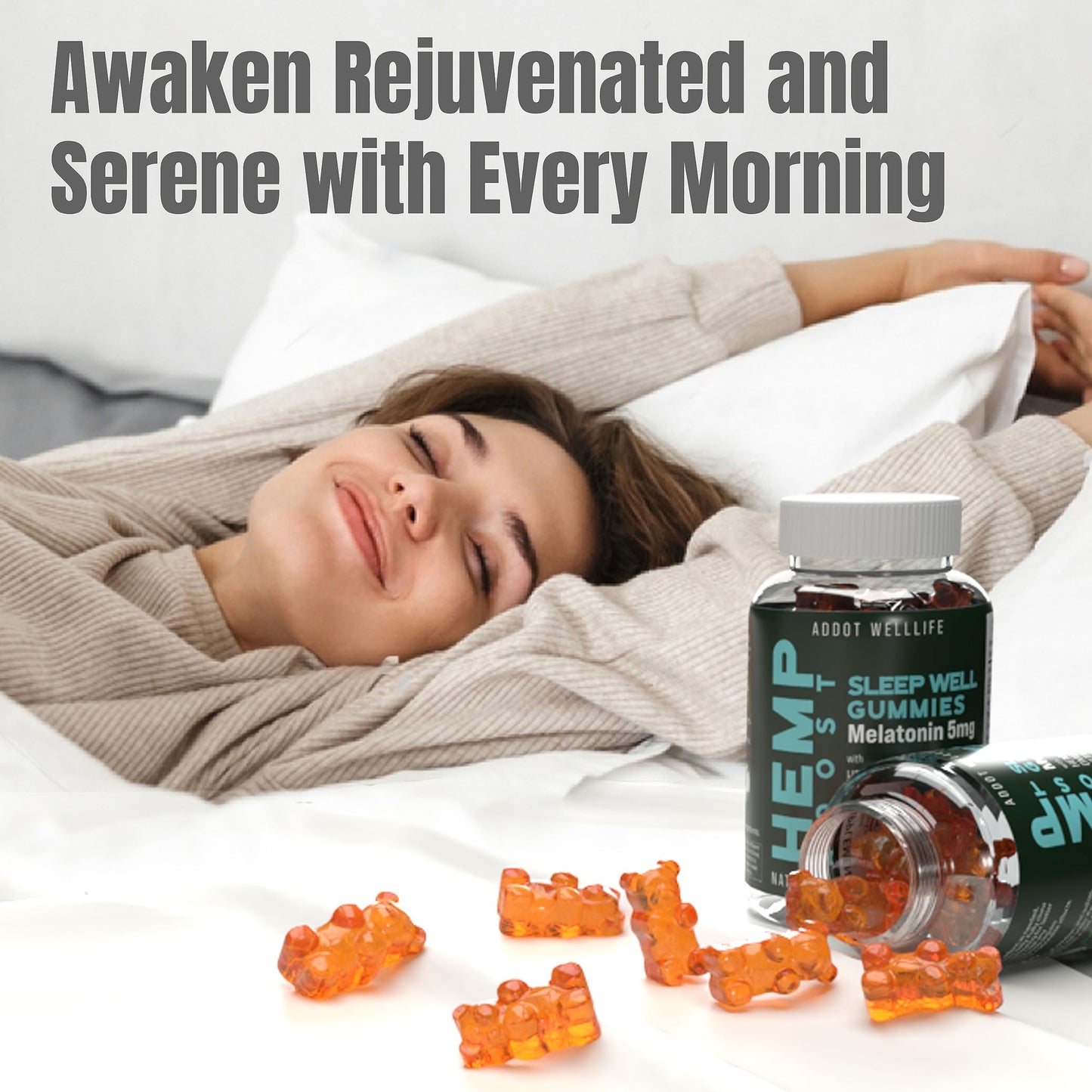 ADDOT Hemp Gummies for Better Sleep and Overall Wellness Welllife, 120 Gummies