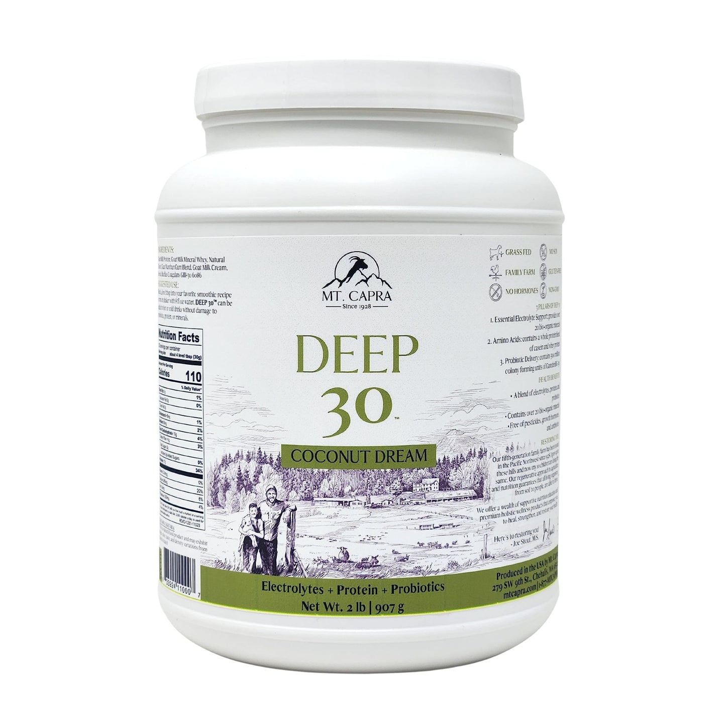 Mt. Capra Deep 30 Coconut + Clean Minerals with Collagen Peptides Powder 55.8