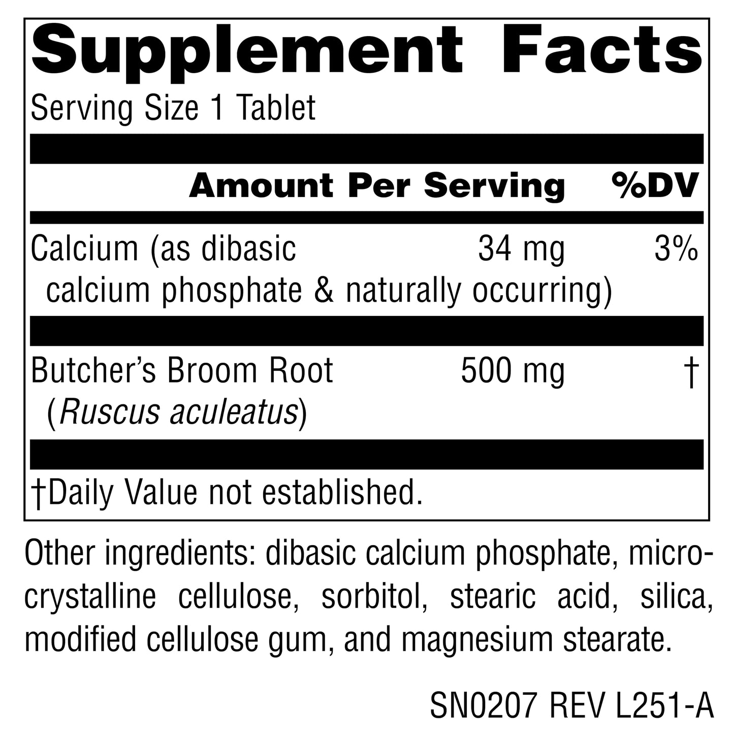 Source Naturals Butcher's Broom, 250 Tablets