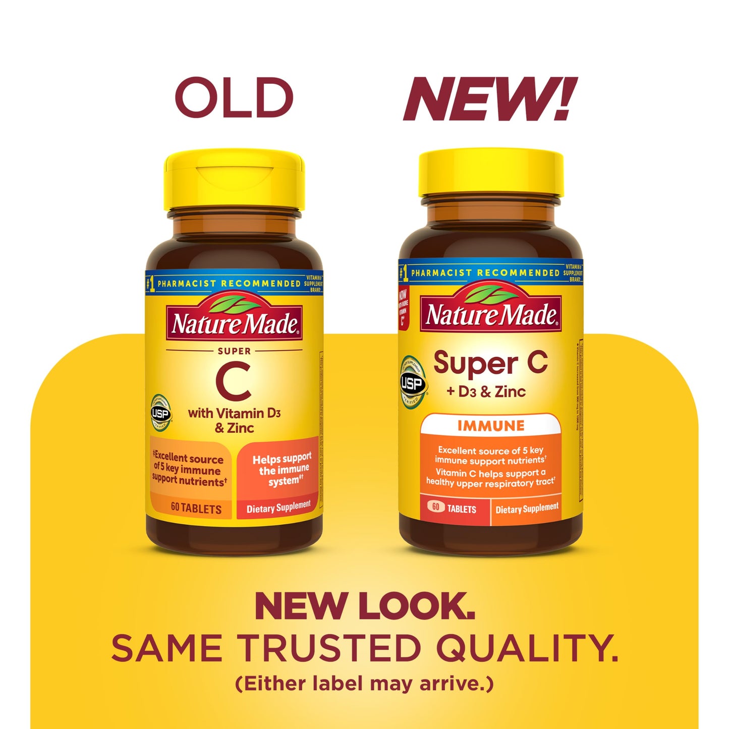 Nature Made Super C Vitamin C 1000mg Tablets, 60 Count