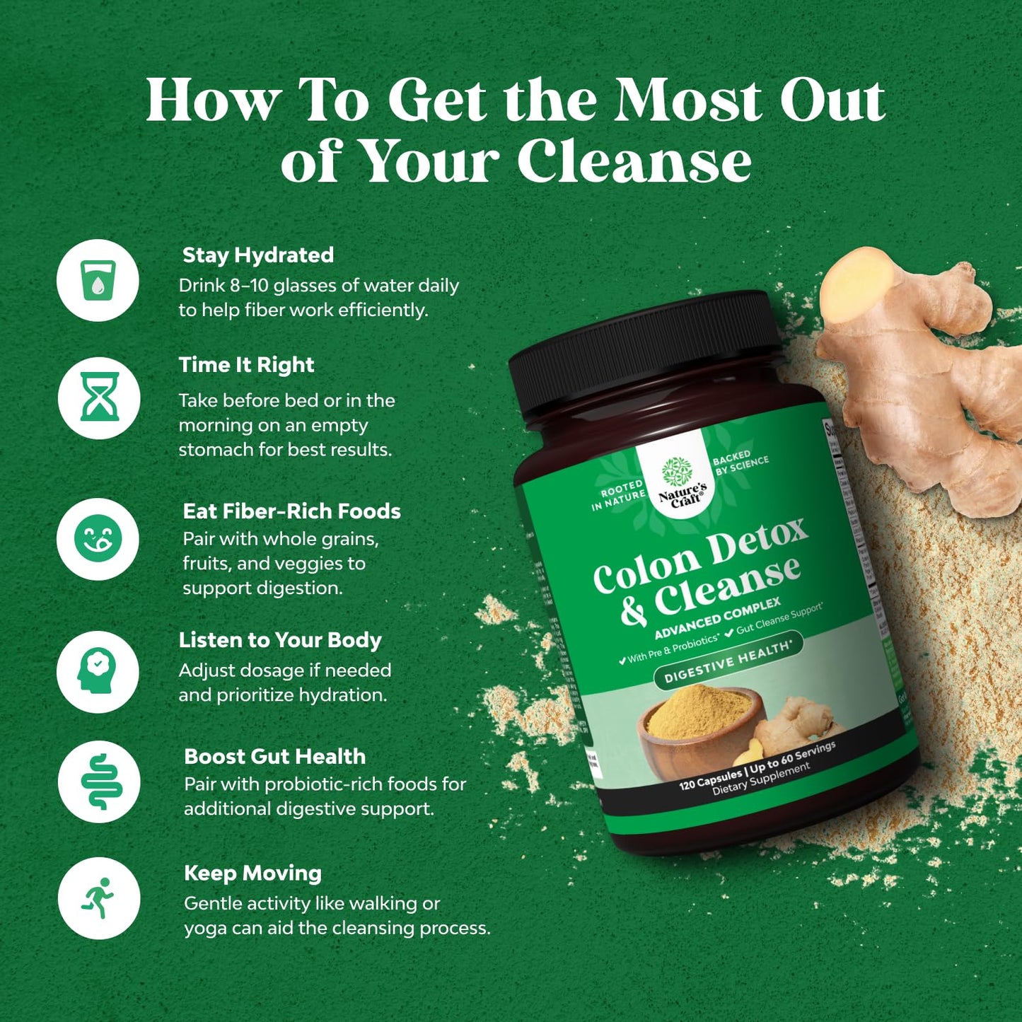 Natures Craft Herbal Colon Cleanse for Women & Men Capsule 120 Count