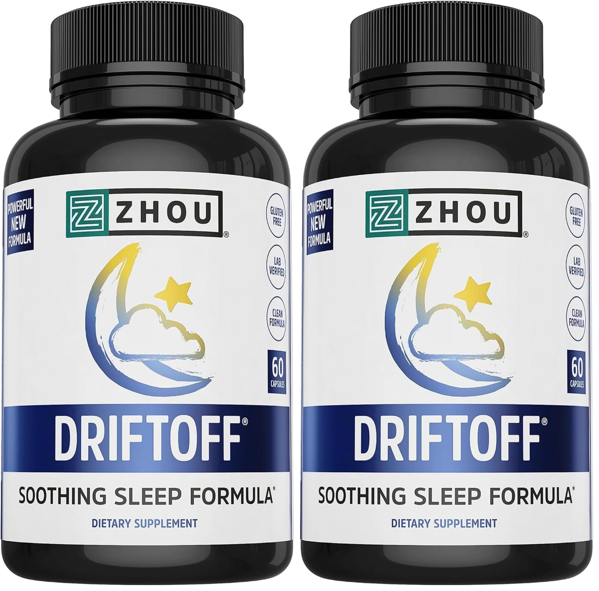 ZHOU Driftoff Nature Inspired Sleep Aid with Valerian Root & Melatonin, Capsules, 120