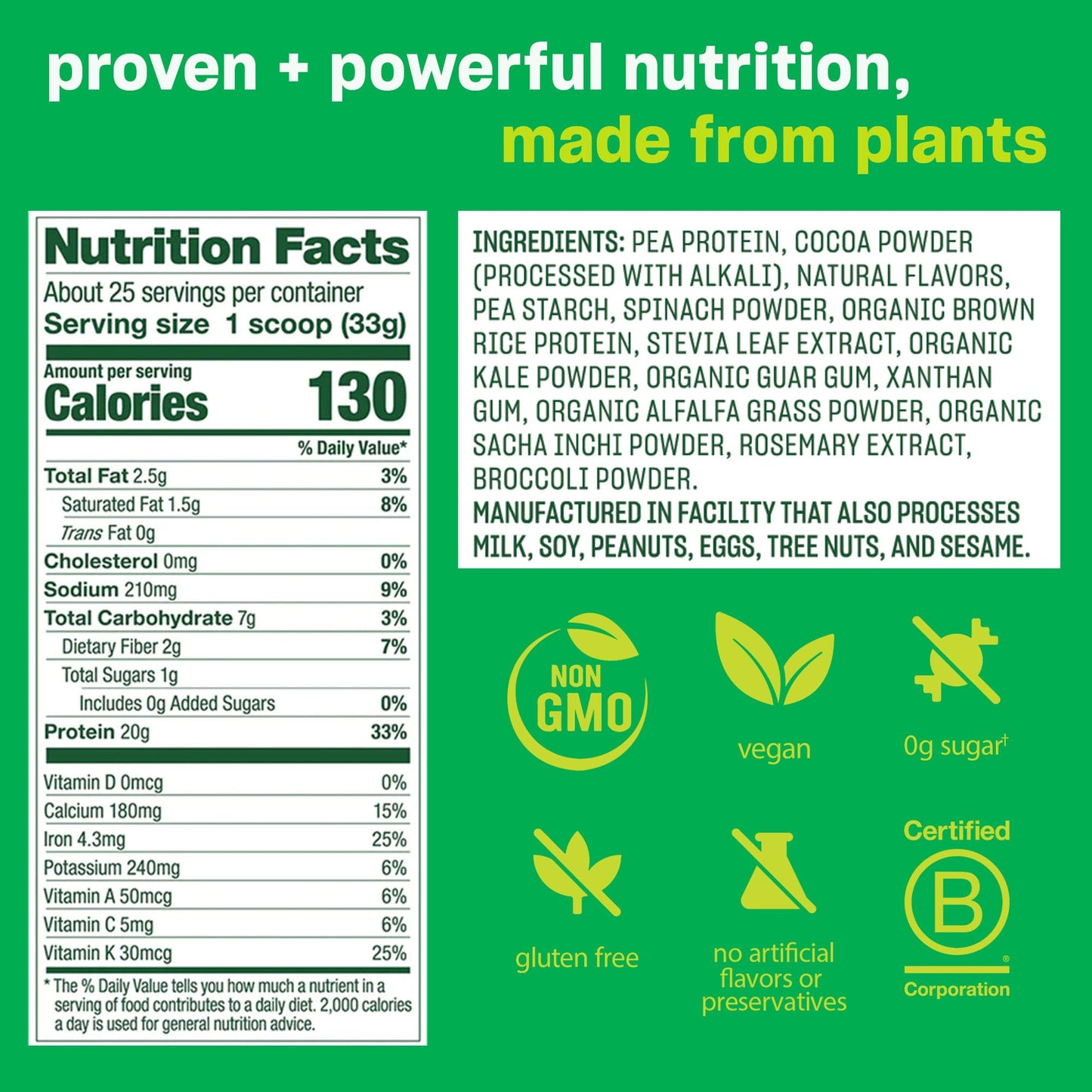 Vega Protein and Greens Protein Powder Chocolate, 2 Pack
