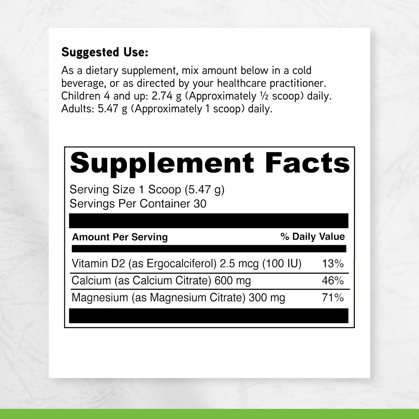 DAVINCI Cal-Mag Citrate Powder 30 Servings