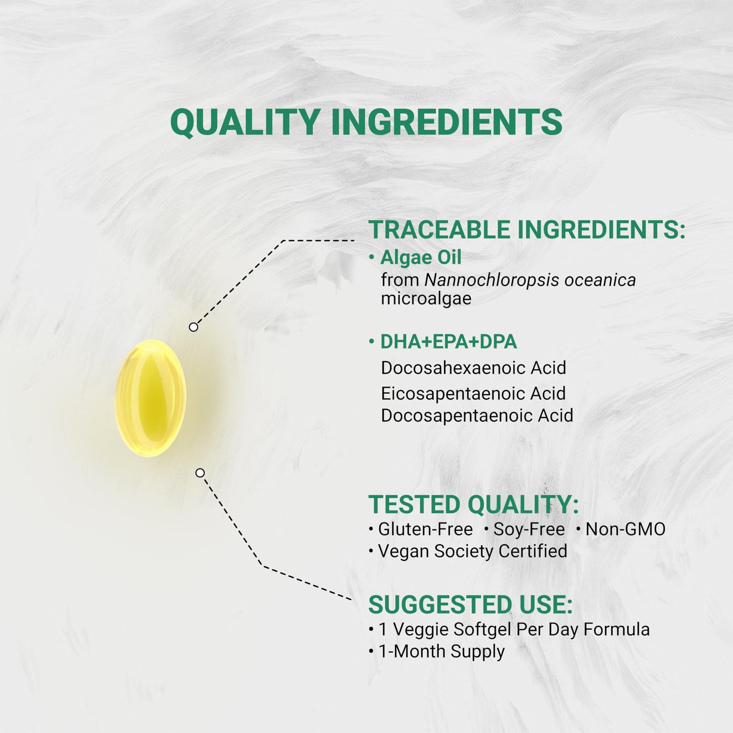 Naturalis Vegan Omega 3 DHA, EPA & DPA from Algae Softgels 60