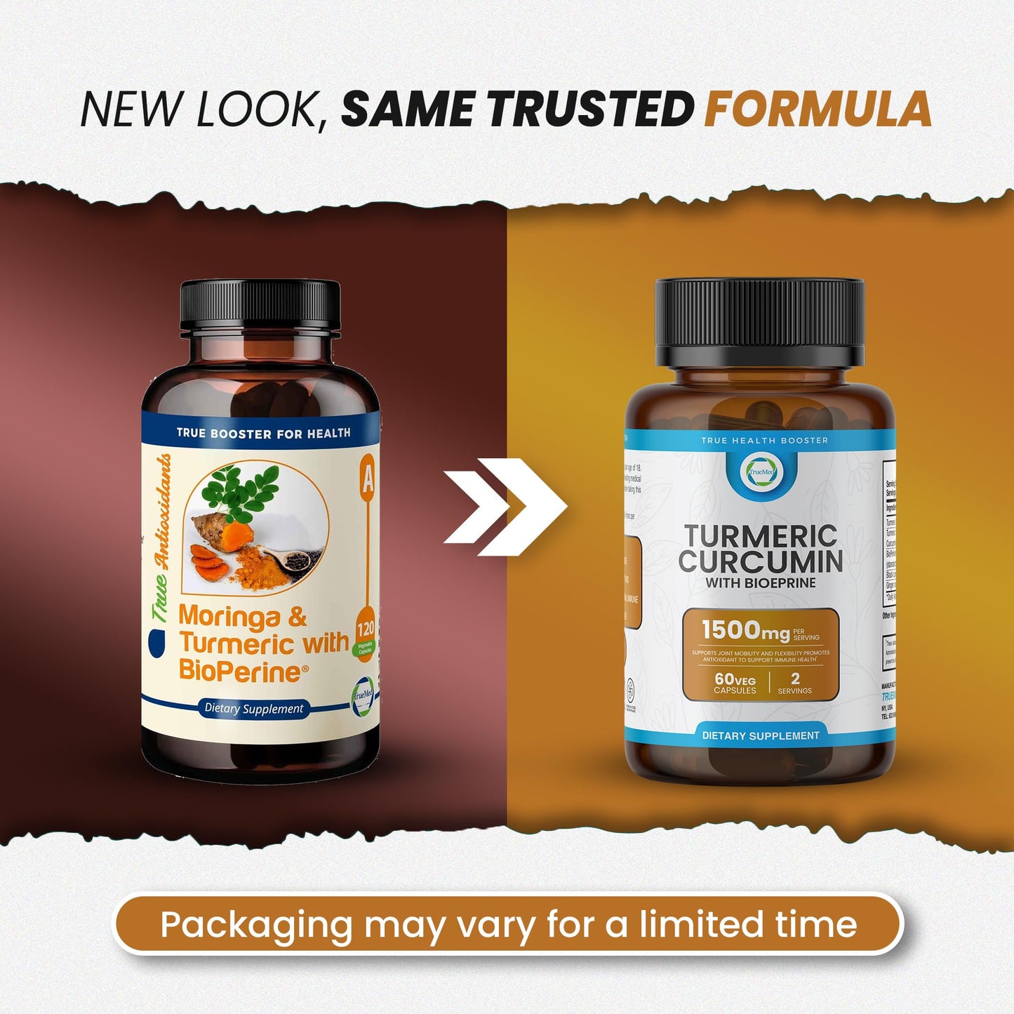 TRUEMED Turmeric Curcumin with BioPerine 1500mg High Absorption Turmeric Extract 95% Curcuminoids with Black Cumin & Ginger Natural Joint Support & Immune Health 60 Capsules