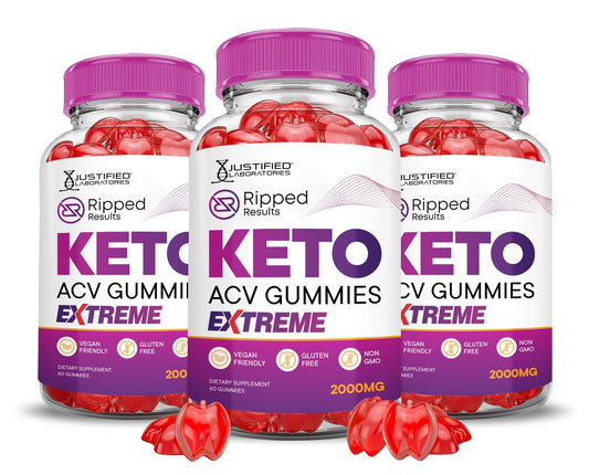 Justified Laboratories Ripped Results Keto ACV Extreme Gummies, 180 Count